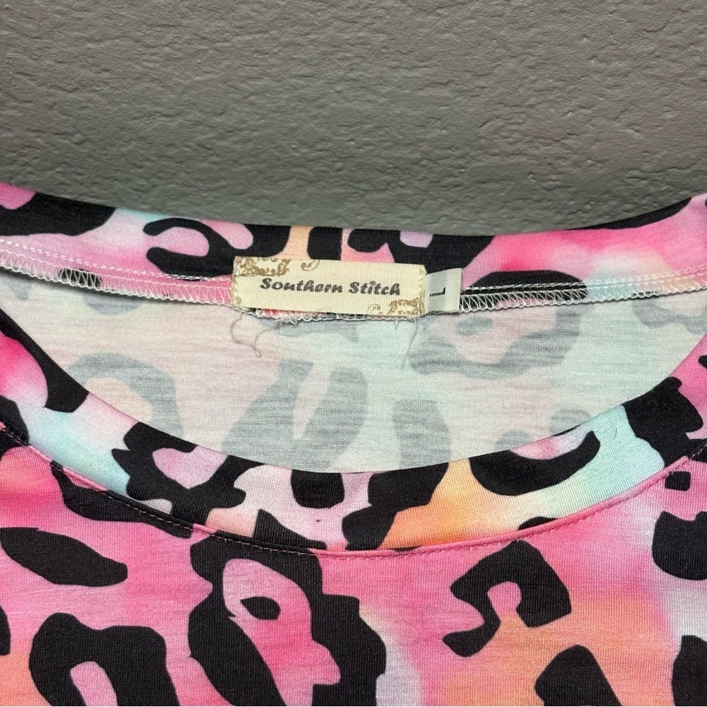 Southern Stitch Leopard Print ruffles Shirt - Picture 5 of 9